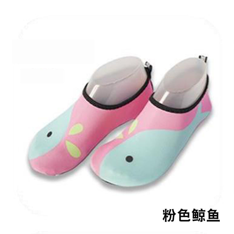 Cartoon Children's Beach Shoes Hard Sole Wading Shoes Diving Equipment Snorkeling Shoes and Socks Barefoot Swimming Shoes Diving Socks Quick-drying