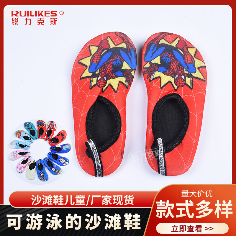 Cartoon Children's Beach Shoes Hard Sole Wading Shoes Diving Equipment Snorkeling Shoes and Socks Barefoot Swimming Shoes Diving Socks Quick-drying