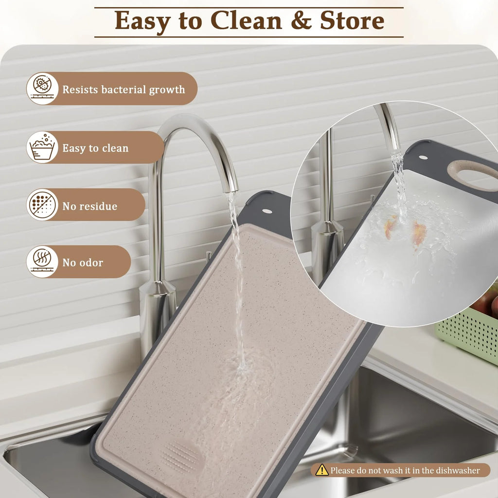 Stainless Steel Cutting Board for Kitchen Double-Sided Chopping Board with Non-Slip Edge, Kitchen Tool for Meat and Vegetables