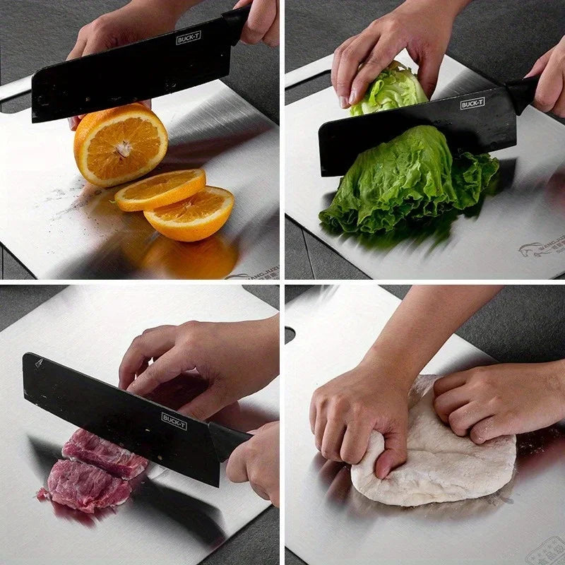 Stainless Steel Cutting Plate - Double-sided, Anti-slip, Easy To Clean, A Kitchen Necessity with A Long Service Life