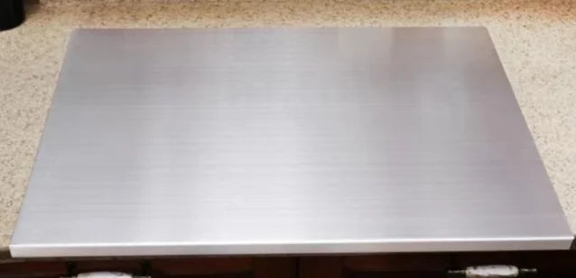 Durable Stainless Steel Chopping Board Anti Slip Edge Ideal For Meats Veggies Baking Easy Wash Built In Drip Rim For Kitchen Use